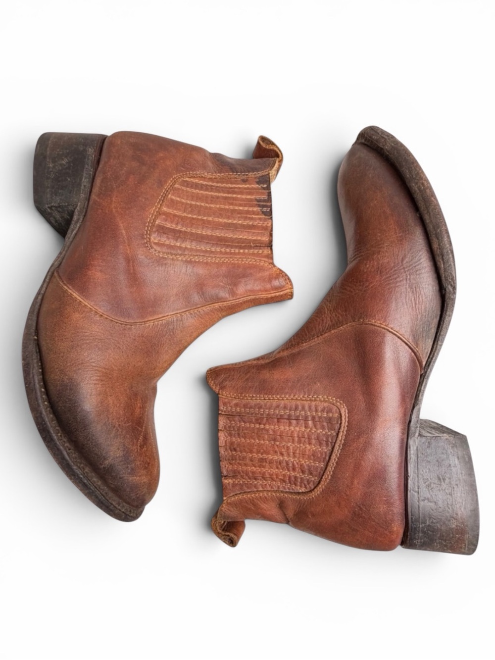 Freebird by Steven Lasso Distressed Leather Chelsea Boots Women’s 8 Brown